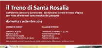 Domenica 7 settembre il Treno di Santa Rosalia